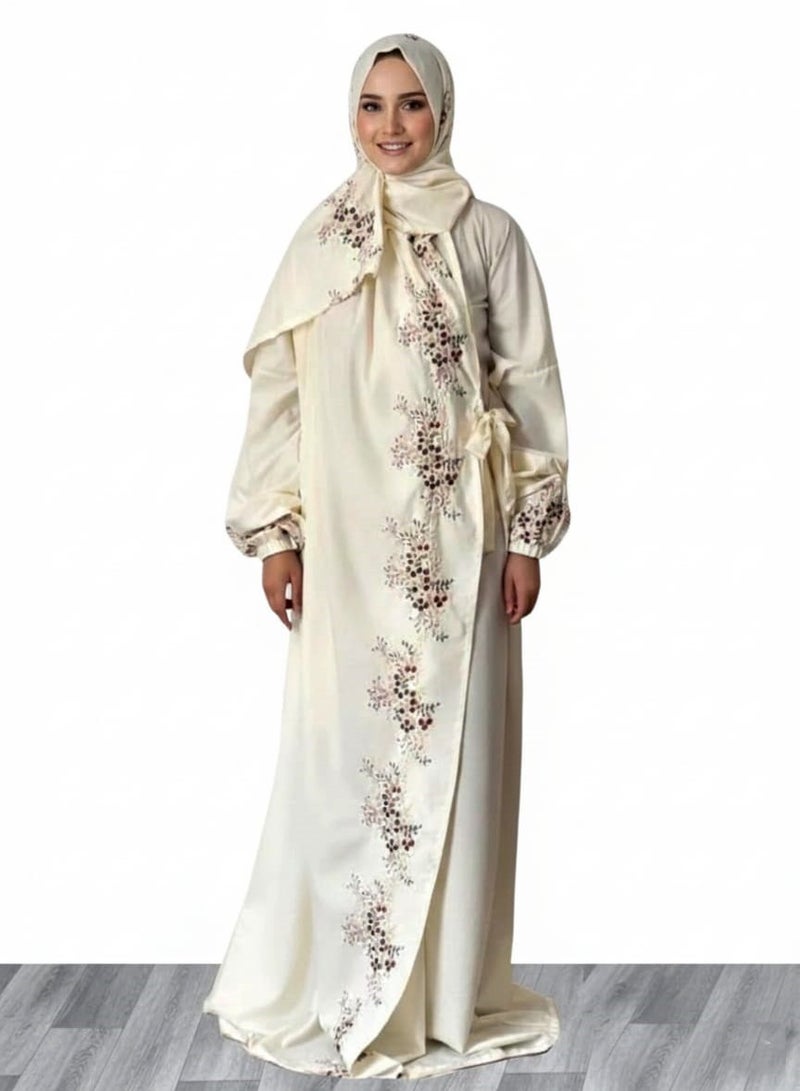 اس دي شرشف صلاة نسائي مطرز واسع و مريح خامة ممتازة (مشلح / مرد) - Image 1